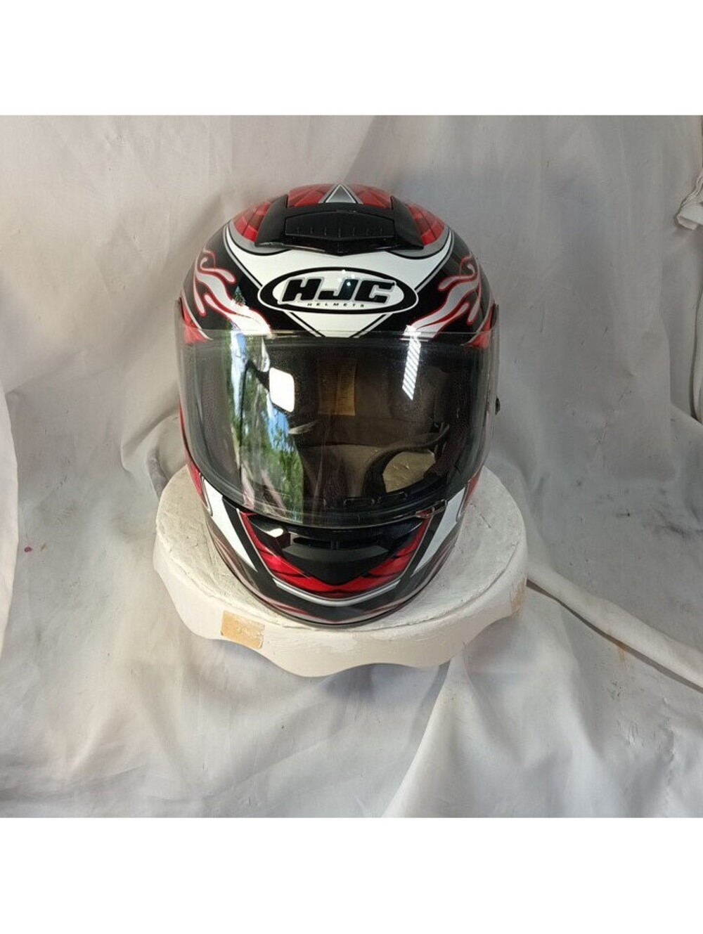 HJC Full Face Motorcycle Helmet Red Black Flame DOT Approved